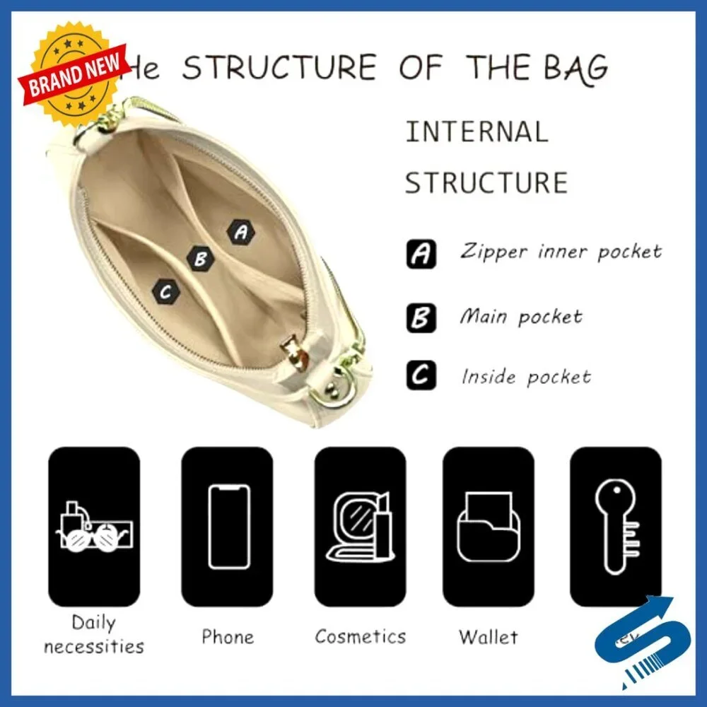 PU Leather Hobo Shoulder Bag with Adjustable Strap, Zipper Closure